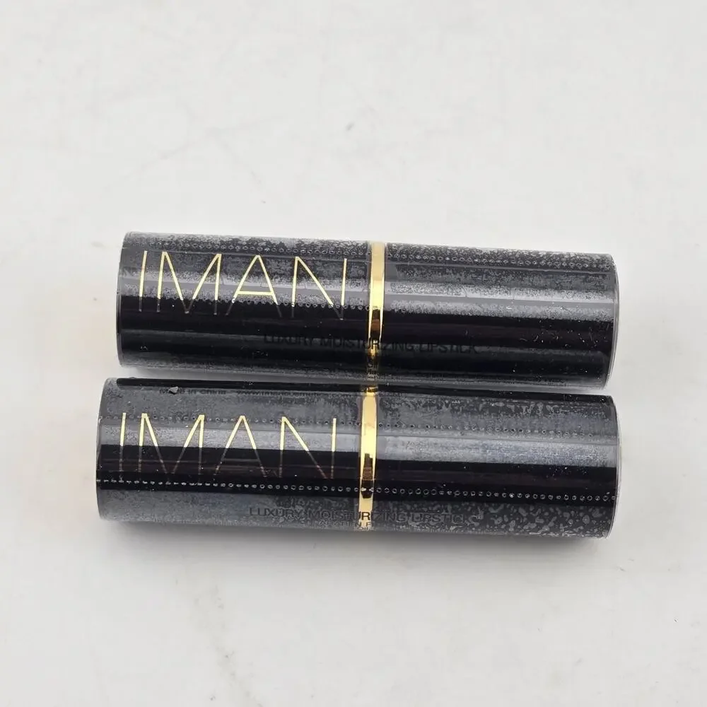 IMAN Luxury Moisturizing Lipstick 598 IMAN NUDE Set Of 2 Full Size 0.13oz New